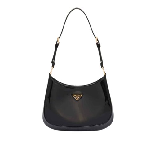 Prada Cleo Patent Leather Shoulder Bag Black 27cm 1bc169 069 F03kj V Hoo
