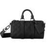 Louis Vuitton Keepall Bandoulière 25 Monogram Taurillon Shoulder Bag Black 24cm M20900