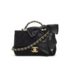 Chanel Classic Mini Velvet Top Handle Bag Black 20cm AS5875 B22481 94305