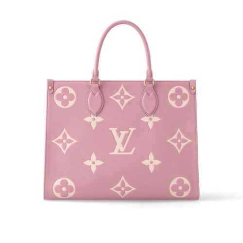 Louis Vuitton Onthego MM Monogram Empreinte Tote Bag Trianon Pink 35cm M46286