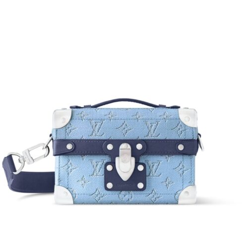 Louis Vuitton Soul Trunk Monogram Heritage Canvas Crossbody Bag Light Blue 19Cm M15035