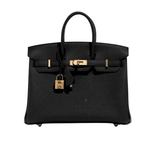 Hermes Birkin B25 Togo Leather Gold-Tone Hardware Handbag Black 25cm