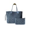Louis Vuitton Neverfull MM Tote Bag Denim Dark Blue 31Cm