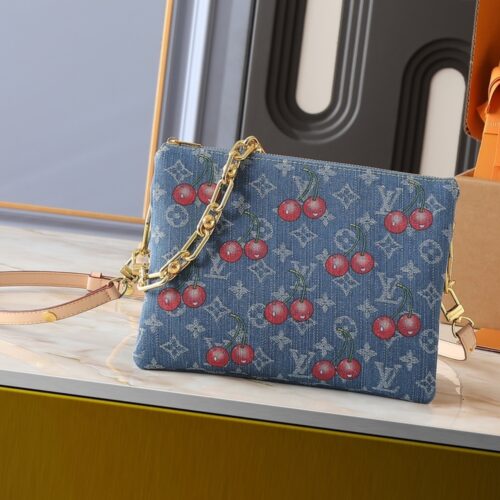 Alternative view of Louis Vuitton X TM Coussin PM Monogram Denim Shoulder Bag Blue 26cm M14978