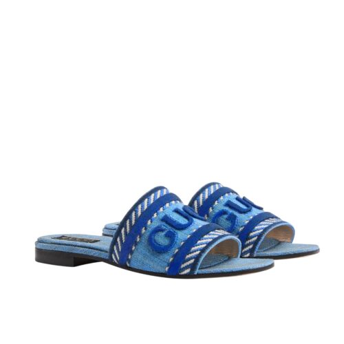 Gucci Denim Slide Sandal Light Blue 771589 Fack3 4609