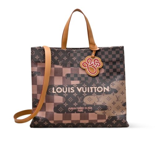 Louis Vuitton Shopper Tote MM Monogram Canvas Tote Bag Brown 40cm M15274