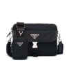 Prada Re Nylon And Saffiano Leather Shoulder Bag Black 24Cm 2Vh133 2Dmh F0002 Xmp