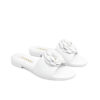 Chanel CC Mules With Camellia In White Slides
