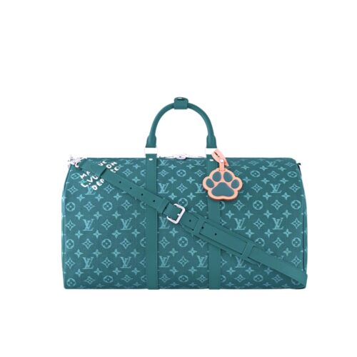 Louis Vuitton Keepall Bandoulière Monogram Travel Bag Green 45Cm M46593