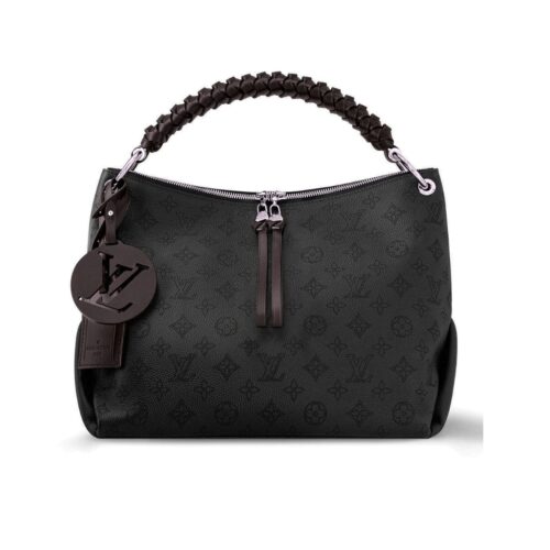 Louis Vuitton Beaubourg Hobo MM Mahina Leather Shoulder Bag Black 32cm M56073