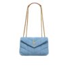 Saint Laurent Puffer Toy Small In Denim Shoulder Bag Blue 28Cm