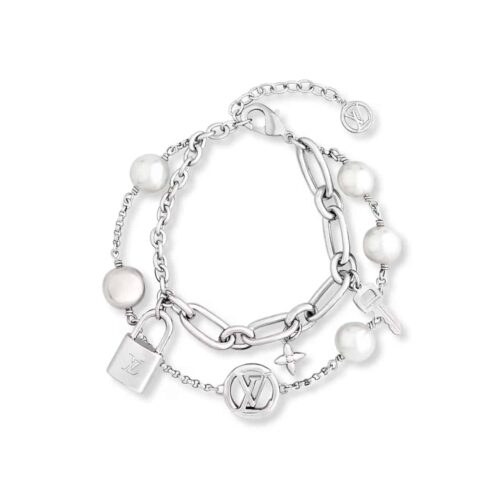 Louis Vuitton Lv Mix Chains Armband Silver M1380A