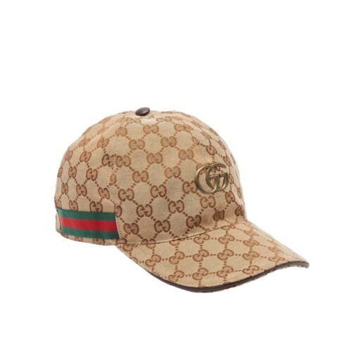 Gucci GG Canvas With Web Baseball Cap Beige And Brown