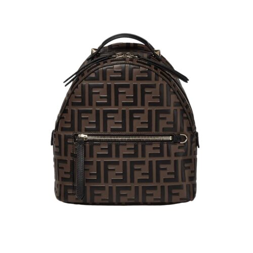 Fendi Mini FF Embossed Leather Backpack Brown 22Cm 8BZ038A5TLF13VK