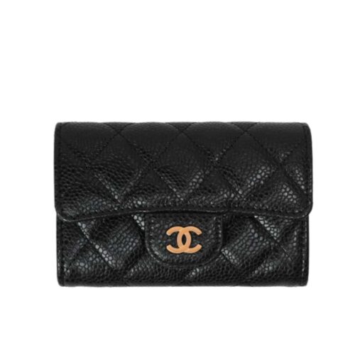 Chanel Classic Card Holder Grained Leather Black 10cm AP0214 Y01864 C3906