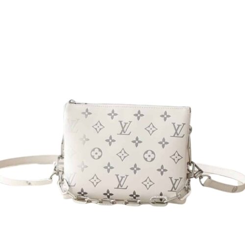 Louis Vuitton Coussin BB Leather Shoulder Bag White 21cm M11957