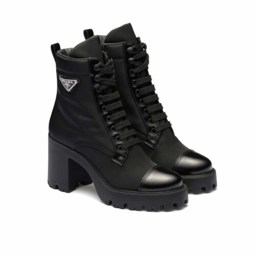 Prada Re Nylon And Leather Booties Black 1T239N 3Lfu F0002 F 085