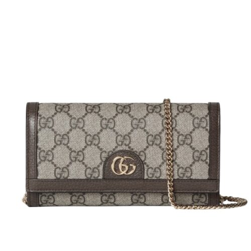 Gucci Ophidia GG Supreme Canvas Chain Wallet Bag Beige Ebony 19Cm 772309K9Gsg8367