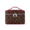 Louis Vuitton Nice Mini Monogram Canvas Toiletry Bag Brown Red 20Cm M46766
