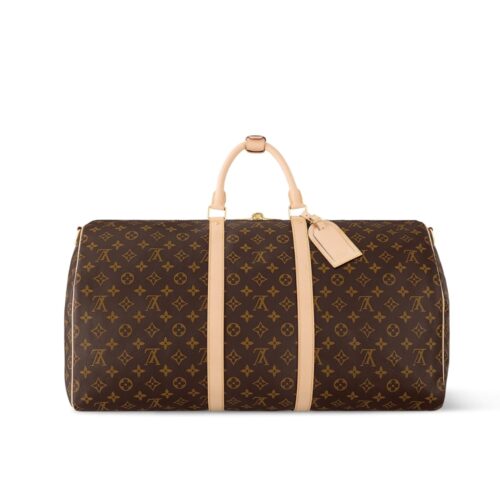 Louis Vuitton Keepall Bandoulière 55 Monogram Canvas Duffle Bag Brown 55cm M41414