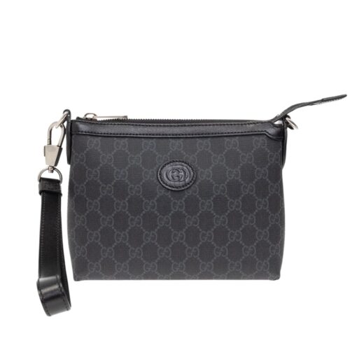 Gucci GG Supreme Canvas Messenger Bag Black 18Cm