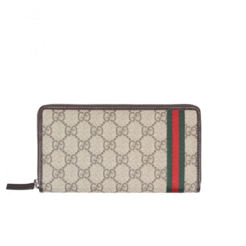 Gucci Ophidia GG Supreme Wallets Beige Ebony 21Cm Gcvn8061