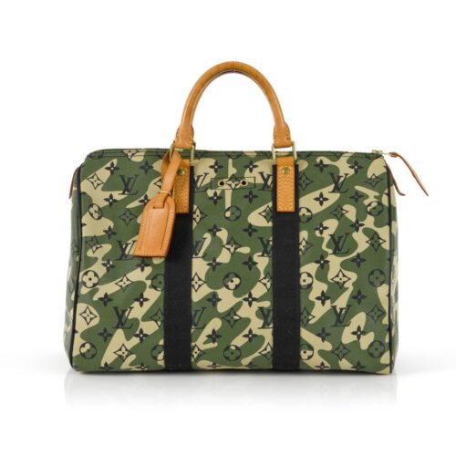 Louis Vuitton x Takashi Murakami Speedy 35 Monogramouflage Canvas Handbag Green 35Cm