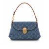 Louis Vuitton Pleaty Monogram Denim Handbag Blue 26Cm M95050