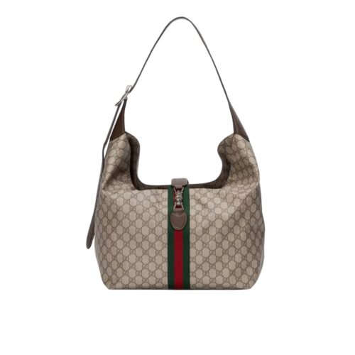 Gucci Jackie 1961 Medium GG Supreme Canvas Shoulder Bag Beige 35Cm 758684 FACIP 8747