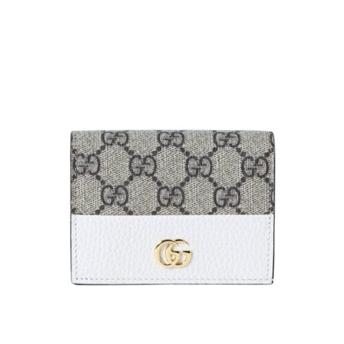 Gucci GG Marmont Small GG Supreme Wallet Beige And White 11cm 658610 17wag 9096