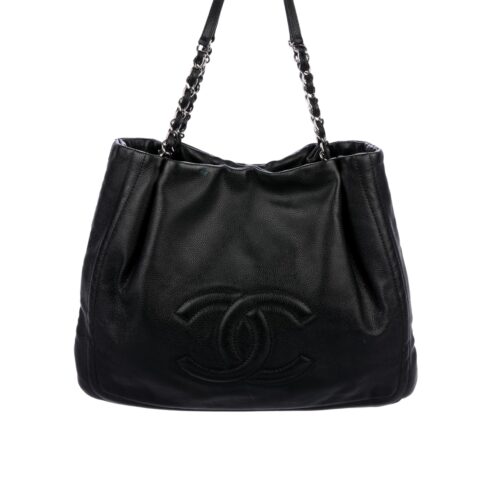 Chanel Timeless CC Large Smooth Leather Tote Bag Black 36cm