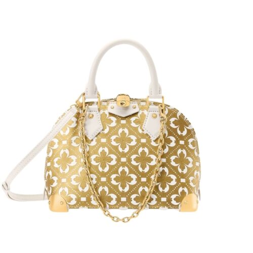 Louis Vuitton Alma Trunk BB Monogram Top Handle Bag White Gold 22cm M28032