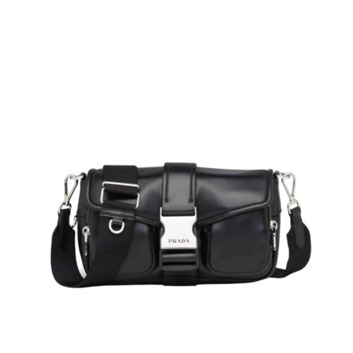 Prada Pocket Nappa Leather Bag Black 17Cm 1Bd295 789 F002