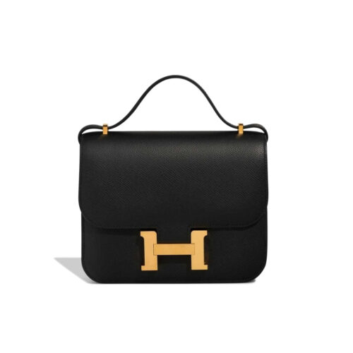Hermes Mini Constance 18 Black Gold Hardware 18Cm