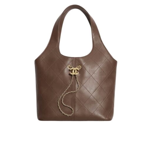 Chanel Shopping Bag Large Smooth Leather Tote Bag Brown 32cm