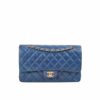 Chanel Classic Medium Smooth Leather Flap Bag Navy Blue 25cm