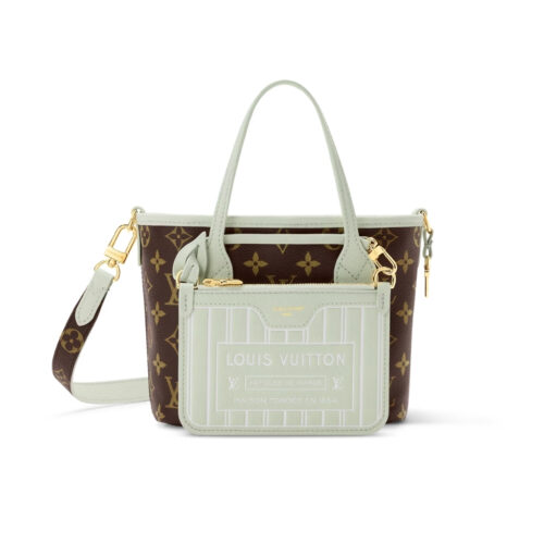 Louis Vuitton Neverfull Bandoulière Inside Out BB Monogram Handle Bag Celadon 24cm M28236