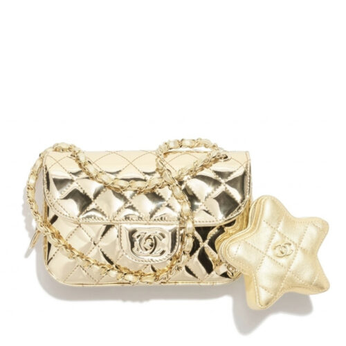 Chanel Mini Flap Bag Star Coin Purse Yellow Gold 21Cm AS4646 B14873 NT671