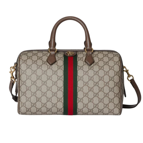 Gucci Ophidia Large Boston Bag Beige And Dark Brown 30cm ‎836824 FAE0J 9867