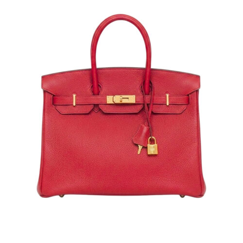 Hermes Birkin 35 Togo Leather Gold-tone Hardware Handbag Red 35Cm