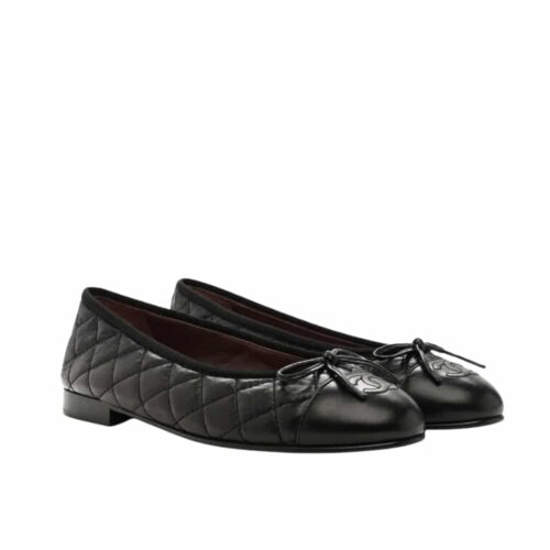Chanel Ballerina Flat Quilted Leather Black G26250 X01725 94305