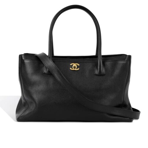 Chanel Executive Cerf Large Grained Leather Tote Bag Black 36cm