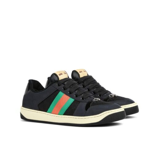 Gucci Women Screener Leather Sneaker Black 840305 FAES7 1059
