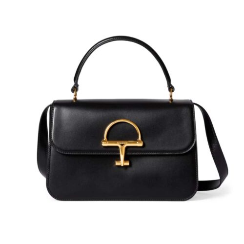 Gucci Siena Medium Leather Top Handle Bag Black 25Cm ‎855535 AAFKB 1000