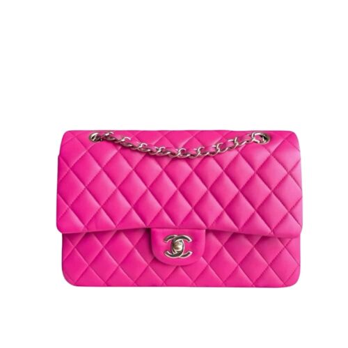 Chanel Classic Medium Smooth Leather Flap Bag Pink 25cm