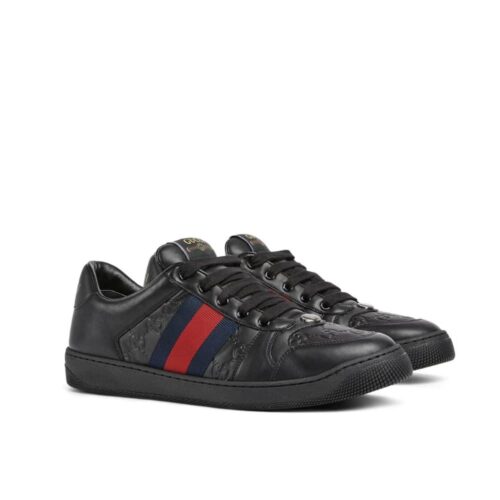 Gucci Men Screener Leather Sneaker Black 798785 AADU0 1074