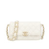 Chanel Phone Holder with Chain Aged Leather White 18Cm AP3570 B14306 10601