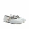 Chanel Mary Jane Flat Ballet Smooth Leather Pure Light Blue