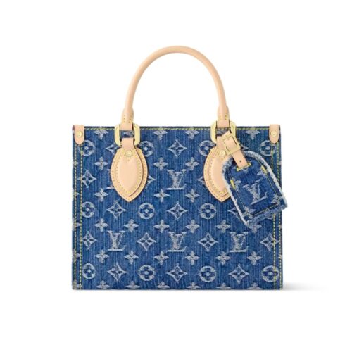 Louis Vuitton Onthego PM Tote Bag Denim Blue 25Cm M14633