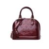 Louis Vuitton Alma BB Monogram Vernis Leather Top Handle Bag Dark Red 23Cm